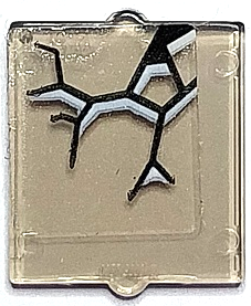 Lego Glass for Window 1 x 2 x 2 Flat Front with Black and White Cracks Pattern 4 (Sticker) - Set 70425