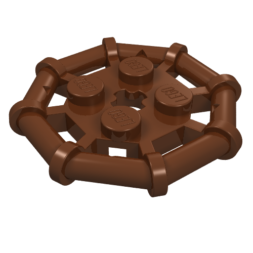 Lego Plate Special 2 x 2 with Bar Frame Octagonal / Reddish Brown