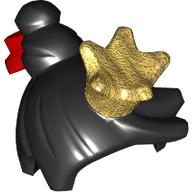 Lego Hair Bun with Gold Crown, Red Bow Print / Black