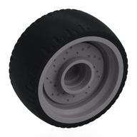 Lego Wheel Rim 24 x 12 with Black Tyre / Flat Silver
