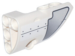 Lego Technic, Panel Fairing # 2 Small Smooth Short, Side B with Gray Panel and Rivets Pattern (Sticker) - Set 42025 / White
