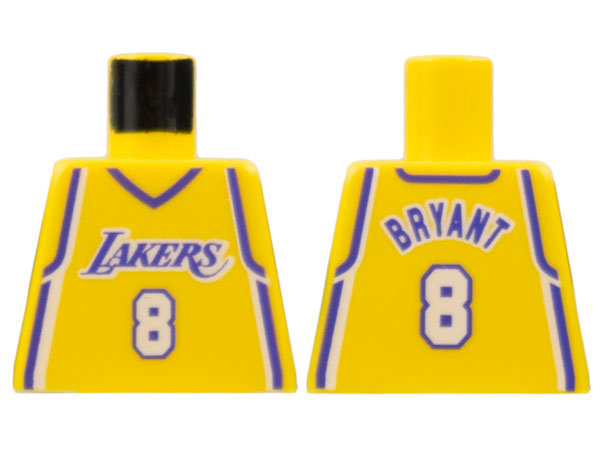 Lego Torso NBA Los Angeles Lakers #8 Bryant Pattern / Yellow