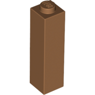 Lego Brick 1 x 1 x 3 / Medium Nougat