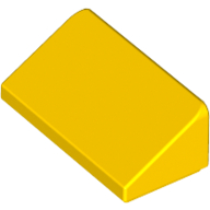 Lego Brick Sloped 30° 1 x 2 x 2/3 / Yellow