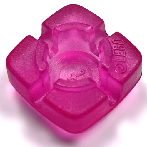Lego Clikits Icon, Square 2 x 2 Small, with Hole [Frosted] / Trans-Dark Pink