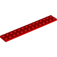 Lego Plate 2 x 14 / Red