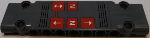 Lego Technic, Panel Plate 3 x 11 x 1 with Letter 'N', Straight Arrows and Air Outlet Grilles Pattern (Sticker) - Set 42055
