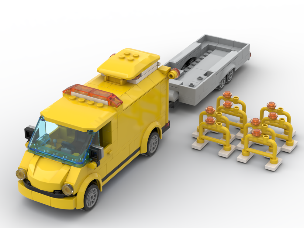 Lego Schwertransportbegleitfahrzeug (Legocity-style)