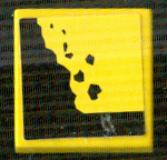 Lego Tile 2 x 2 with Black Falling Rocks Pattern (Sticker) - Set 8364