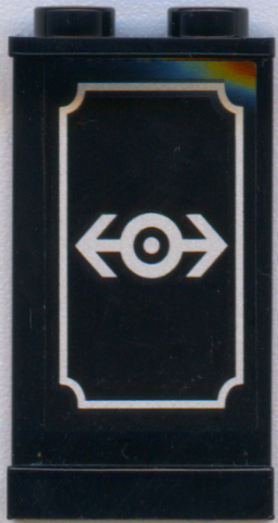 Lego Panel 1 x 2 x 3 - Hollow Studs with Silver Train Logo and Border Pattern on Inside (Sticker) - My Own Train Sets
