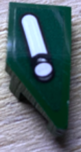 Lego Wedge 2 x 1 x 2/3 Right with White Car Headlight with Bulb Pattern (Sticker) - Set 75894 / Dark Green