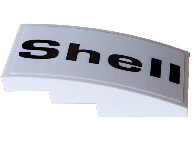 Lego Slope, Curved 4 x 2 with Black 'Shell' Pattern Model Right Side (Sticker) - Set 10330