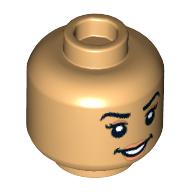 Lego Minifig Head, Raised Eyebrows, Questioning Look/Smile Print