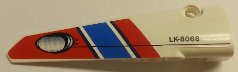Lego Technic, Panel Fairing # 6 Long Smooth, Side B 'LK-8068' and Air Intake Pattern (Sticker) - Set 8068
