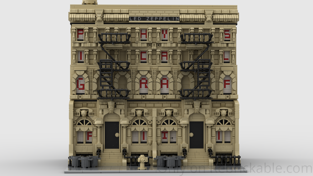 Lego Modular Led Zeppelin Physical Graffiti album building