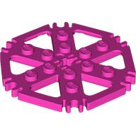 Lego Technic Plate Rotor 6 Blade with Clip Ends Connected [aka Water Wheel] - Solid Studs / Dark Pink