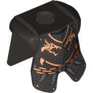 Lego Minifig Neckwear Armor Breastplate with Leg Protection, and Kingdoms Dragon Heads and Chain Print / Pearl Titanium