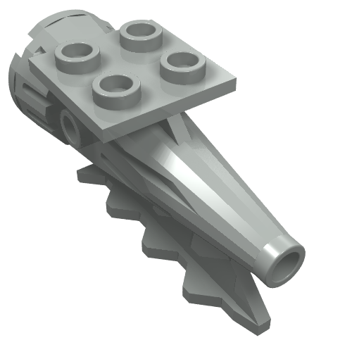 Lego Tail 4 x 2 x 2, Rocket / Light Gray