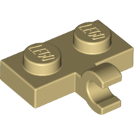 Lego Plate Special 1 x 2 with Clip Horizontal on Side / Tan