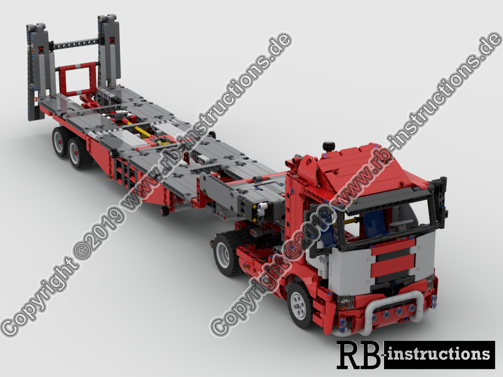 Lego 42098 C-Model -> 2 Axle Tractor Unit with Low Loader Semitrailer