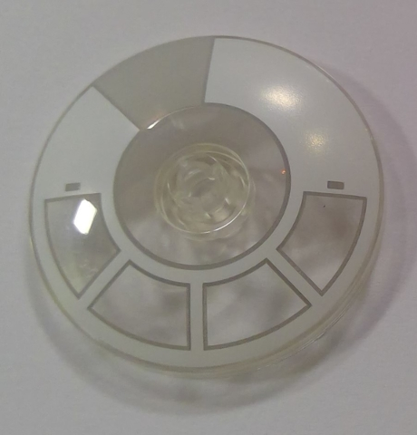 Lego Dish 4 x 4 Inverted (Radar) with Open Stud with White and Light Bluish Gray Radial Millennium Falcon Cockpit Pattern