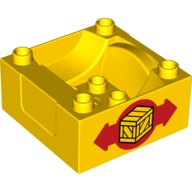 Lego Duplo Train Cab / Tender Base with Bottom Tubes with Box and Arrows Print on Both Sides