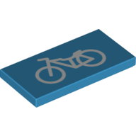 Lego Tile 2 x 4 with Bicycle Print