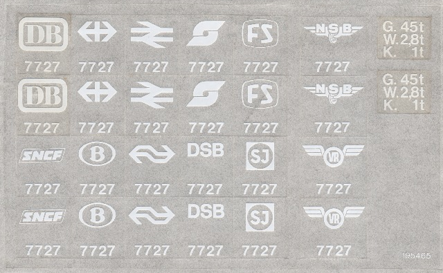 Lego Sticker Sheet for Set 7727-1