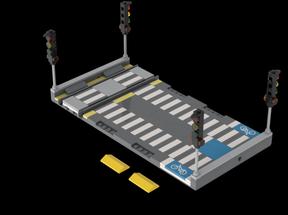 Lego MILS Crosswalk w/ tram and bike lane