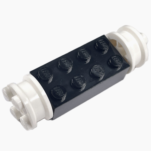 Lego Brick Special 2 x 4 with Wheels, Freestyle White / Black