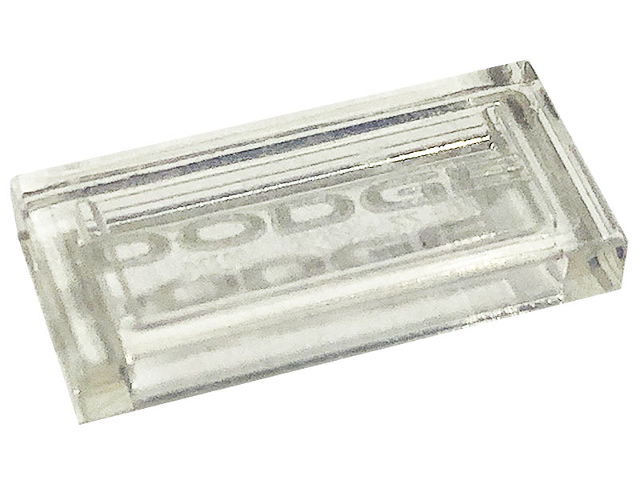 Lego Tile 1 x 2 with Silver 'DODGE' Pattern (Sticker) - Set 76904