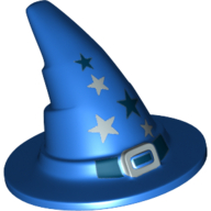Lego Hat, Wizard, Silver Buckle and Stars Print