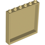 Lego Panel 1 x 6 x 5 / Tan