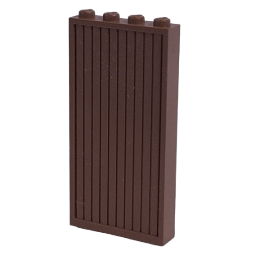 Lego Modulex Door Panel 1 x 4 x 8 Ridged with M on Studs / Modulex Brown