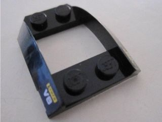 Lego Wedge 4 x 3 Open with Cutout and 4 Studs with 'KYOTO V8' on Black Background Pattern on Both Sides (Stickers) - Set 8495
