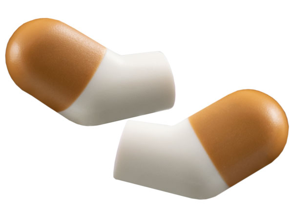 Lego Arm, (Matching Left and Right) Pair with Molded Medium Nougat Short Sleeves  Pattern / White