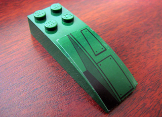 Lego Slope, Curved 6 x 2 with Black Geometric Pattern Model Left Side (Sticker) - Set 7754