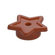 Lego Tile, Star with Stud Holder, Pin Hole / Dark Orange