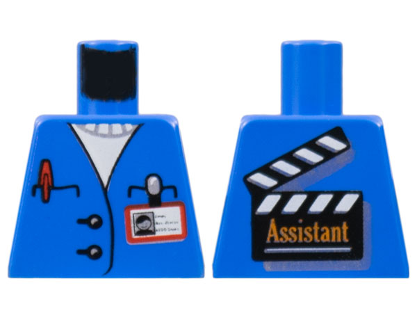 Lego Torso Studios Assistant ID Badge, Pen, Film Slate on Back Pattern / Blue
