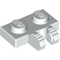 Lego Hinge Plate 1 x 2 Locking with 2 Fingers on Side, 7 Teeth / White