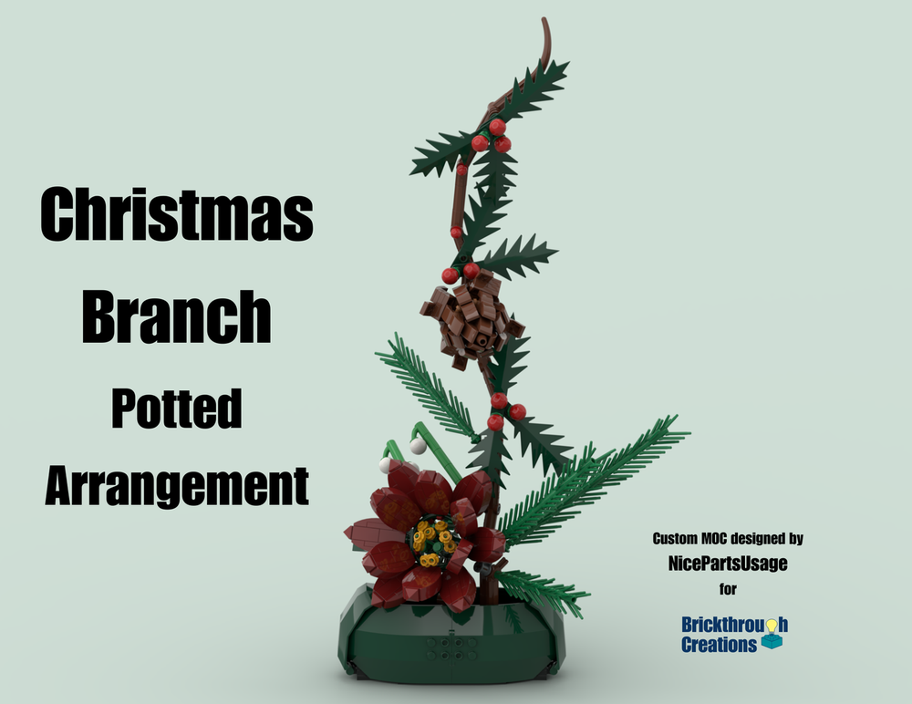 Lego Christmas Branch Potted Arrangement