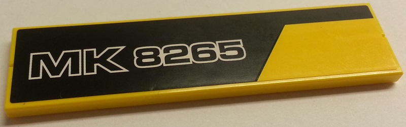 Lego Stickered Assembly 8 x 2 with Black Line and 'MK 8265' Pattern Model Right Side (Sticker) - Set 8265