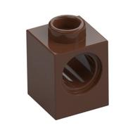 Lego Technic Brick 1 x 1 with Pin Hole / Brown