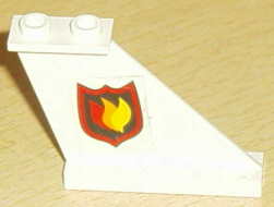 Lego Tail 4 x 1 x 3 with Fire Logo Badge Pattern on Right Side (Sticker) - Sets 7043 / 7046