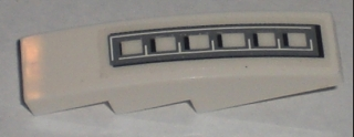 Lego Slope, Curved 4 x 1 with Grille Pattern (Sticker) - Set 5971 / White