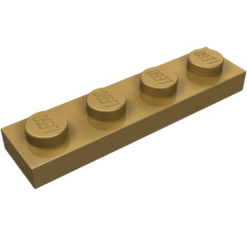 Lego Plate 1 x 4 / Pearl Gold