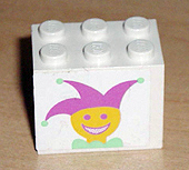 Lego Container, Cupboard 2 x 3 x 2 - Solid Studs with Smiling Jester Pattern (Sticker) - Set 6547