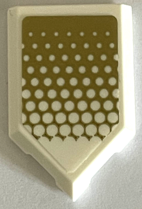 Lego Tile, Modified 2 x 3 Pentagonal with Gradient Dots on Gold Background Pattern (Sticker) - Set 71475