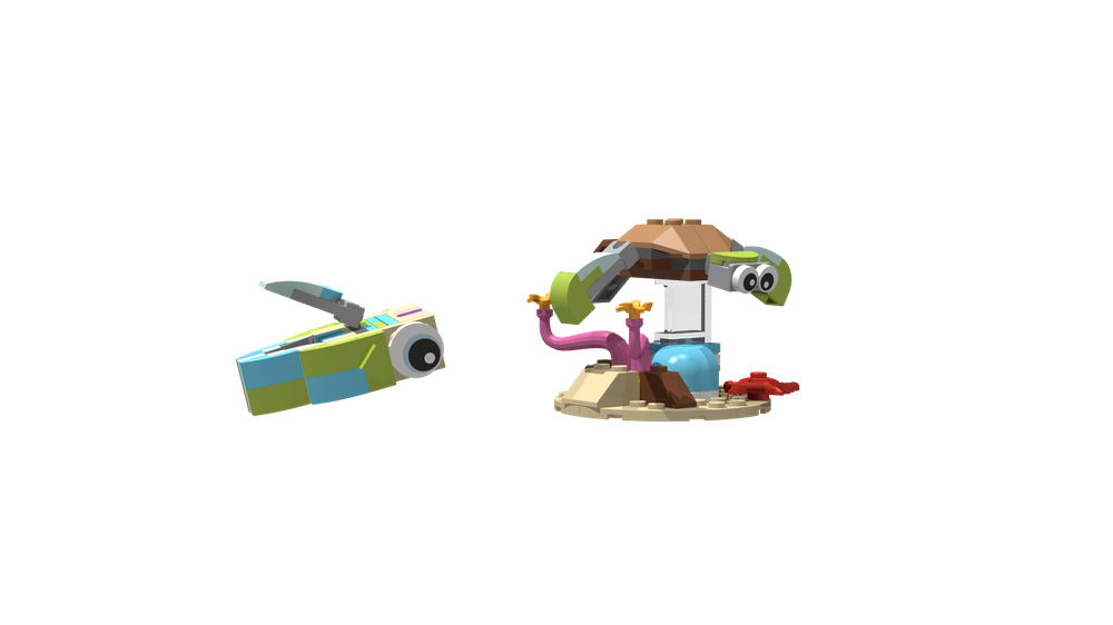 Lego 31128 alternate build Fantasy Turtle and Fish