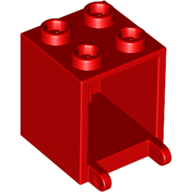 Lego Box 2 x 2 x 2 [Hollow Studs] / Red